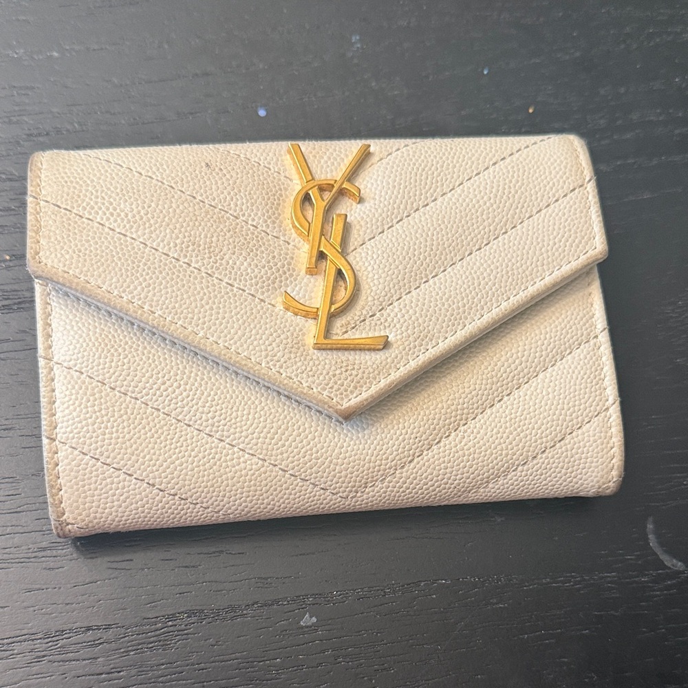 Yves Saint Laurent Light Tan Quilted Wallet